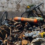 old rusty junk and garbage of steel