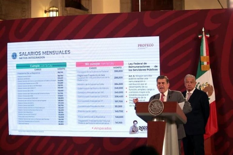 Exhibe AMLO sueldazos de cercanos a 4T