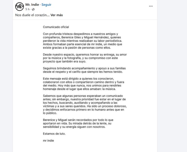 Lamenta medio muerte de sus fotógrafos en Festival Ceremonia